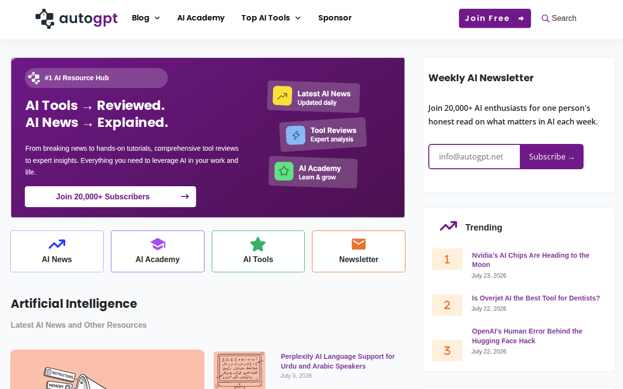 Website screenshot